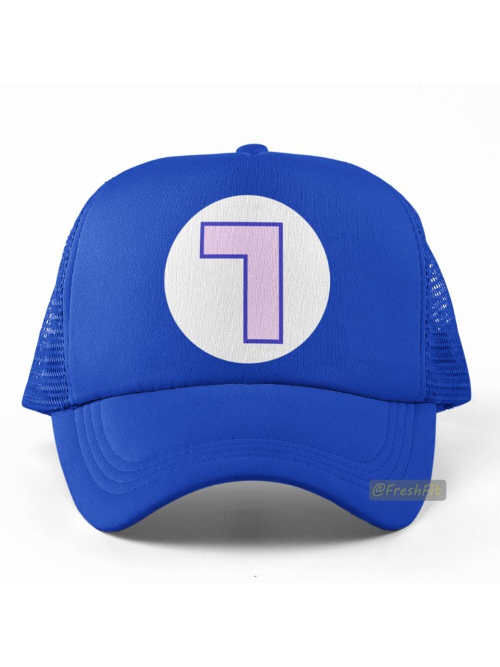 🆕Wawaluigi Foam Trucker Hat Mesh Snapback Cap Blue